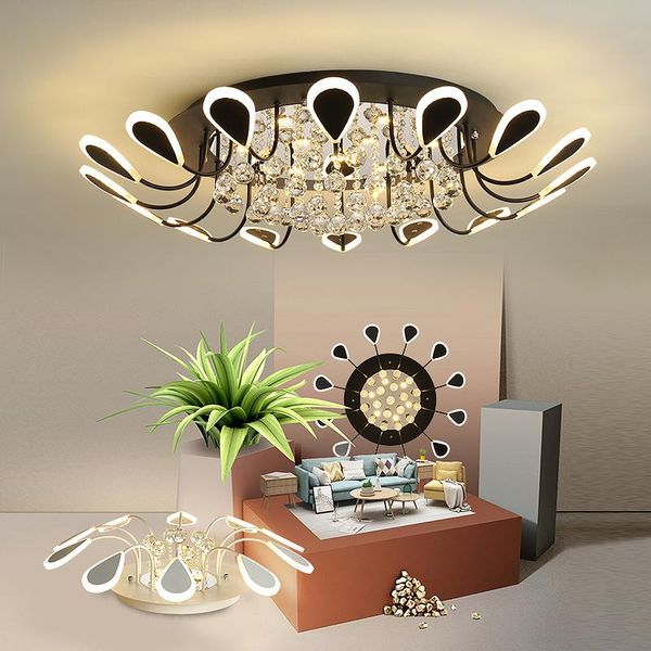 ceiling lights crystal led for living room bedroom study light white/black color lamp plafon
ceiling lights crystal led for living room bedroom study light white/black color lamp plafon