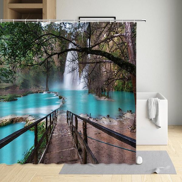 shower curtains waterfall curtain natural landscape green plants forest creek wooden bridge home bathroom decor washable fabric with hook
shower curtains waterfall curtain natural landscape green plants forest creek wooden bridge home bathroom decor washable fabric with hook