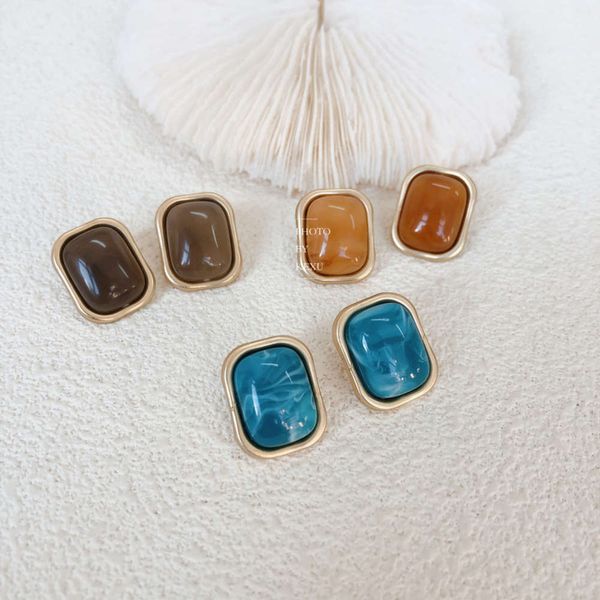 autumn and winter new french coffee blue plated real gold matte phnom penh short 925 silver pin earrings for women, Black
autumn and winter new french coffee blue plated real gold matte phnom penh short 925 silver pin earrings for women, Black