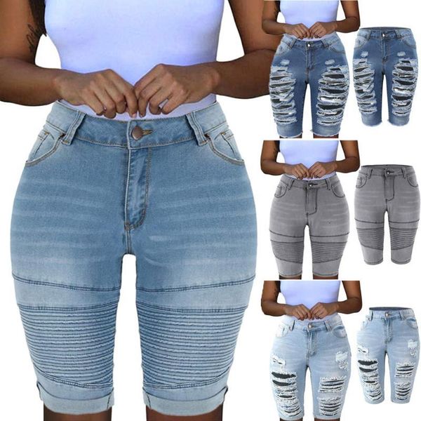 women's jeans women elastic destroyed hole knee length denim ripped leggings 5 style vintage high waist pants vaqueros mujer 6iit, Blue
women's jeans women elastic destroyed hole knee length denim ripped leggings 5 style vintage high waist pants vaqueros mujer 6iit, Blue