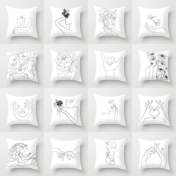 cushion/decorative pillow minimalism lines abstract cover polyester character flower head pillowcase black and white geometric cushion
cushion/decorative pillow minimalism lines abstract cover polyester character flower head pillowcase black and white geometric cushion