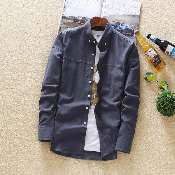 men's casual shirts fall 2021 long-sleeved slim solid color trendy handsome fashion clothing, White;black
men's casual shirts fall 2021 long-sleeved slim solid color trendy handsome fashion clothing, White;black