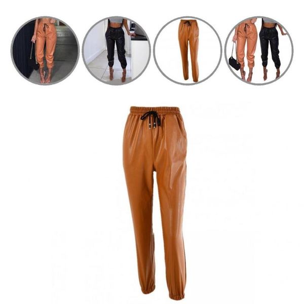 women's pants & capris bottoms sporty stretchy loose-fitting trousers faux leather joggers high waist for running, Black;white
women's pants & capris bottoms sporty stretchy loose-fitting trousers faux leather joggers high waist for running, Black;white