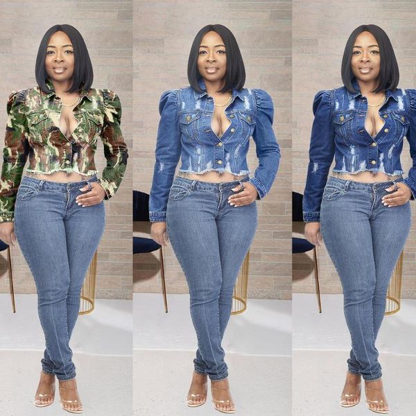 women's jackets hip-hop denim jacket casual short slim button retro selling, Black;brown
women's jackets hip-hop denim jacket casual short slim button retro selling, Black;brown