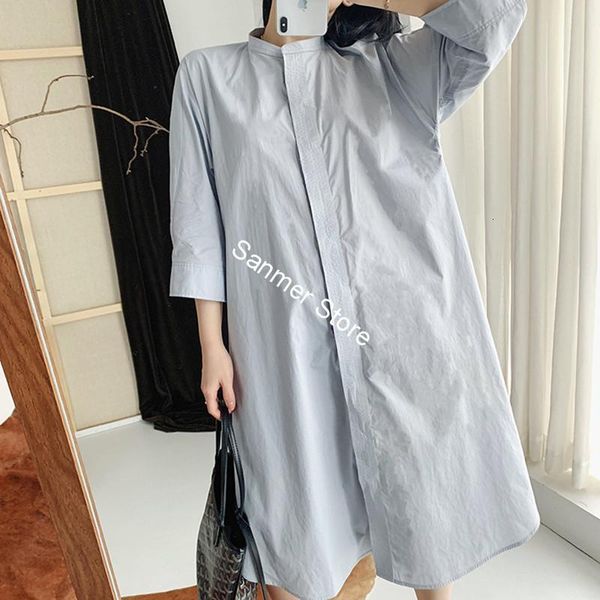 dress women shirt dress cotton loose stand collar simple half sleeve female casual knee-length dresses with buttons summer, Black;gray
dress women shirt dress cotton loose stand collar simple half sleeve female casual knee-length dresses with buttons summer, Black;gray