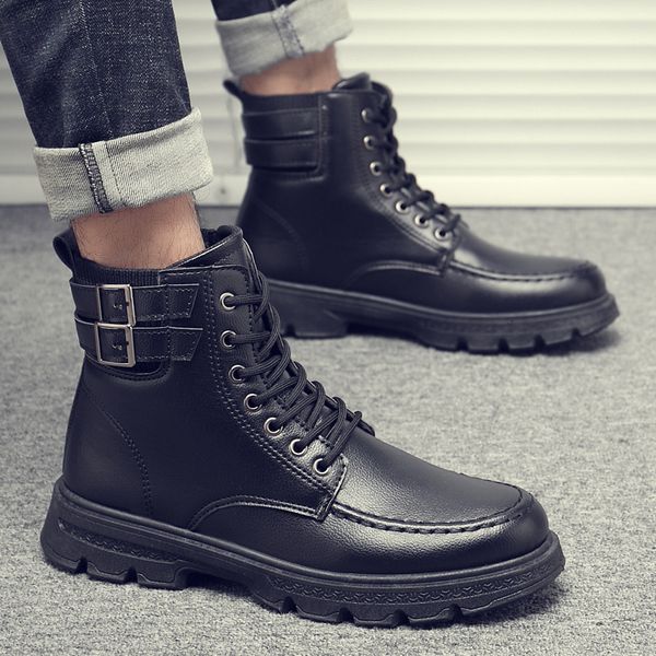 2021 autumn and winter medium high martin boots fashion men's casual shoes leather british wind work motorcycle, Black
2021 autumn and winter medium high martin boots fashion men's casual shoes leather british wind work motorcycle, Black