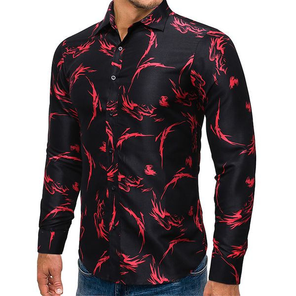 red pattern men's long-sleeved t shirt comfortable fit fashion retro style travel office entertainment, White;black
red pattern men's long-sleeved t shirt comfortable fit fashion retro style travel office entertainment, White;black