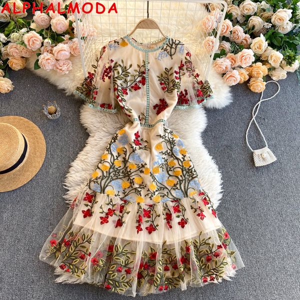 ALPHALMODA French Retro Court Style Embroidered High End Dress Flare Sleeve Round Neck Slim Fashion Luxury Dress Feminine Dress, Default color
ALPHALMODA French Retro Court Style Embroidered High End Dress Flare Sleeve Round Neck Slim Fashion Luxury Dress Feminine Dress, Default color