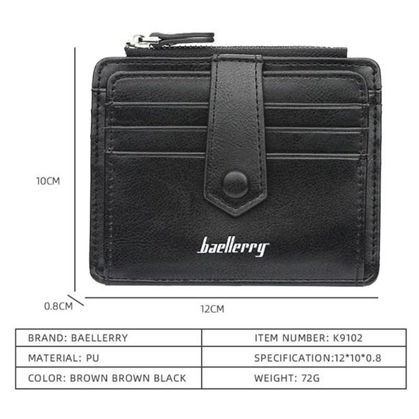card holders q1fa fashion men slim pu leather wallet zipper coin purse holder business change pocket case, Brown;gray 
card holders q1fa fashion men slim pu leather wallet zipper coin purse holder business change pocket case, Brown;gray