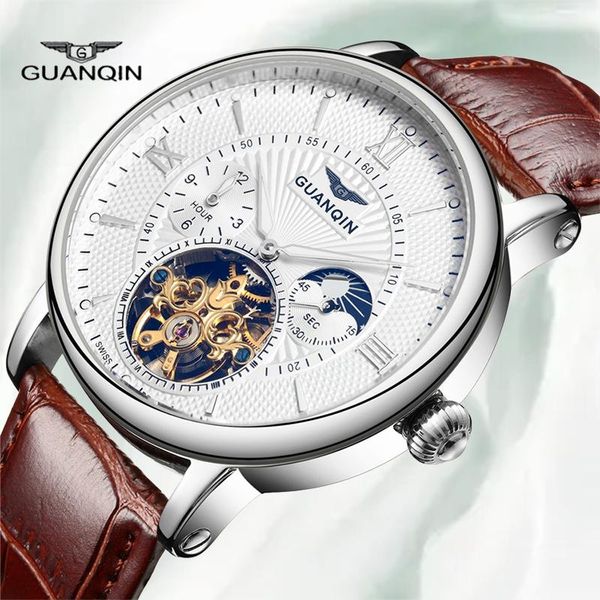 wristwatches guanqin 2021 luxury military watch men's mechanical automatic tourbillon skeleton leather belt 30m waterproof, Slivery;brown
wristwatches guanqin 2021 luxury military watch men's mechanical automatic tourbillon skeleton leather belt 30m waterproof, Slivery;brown