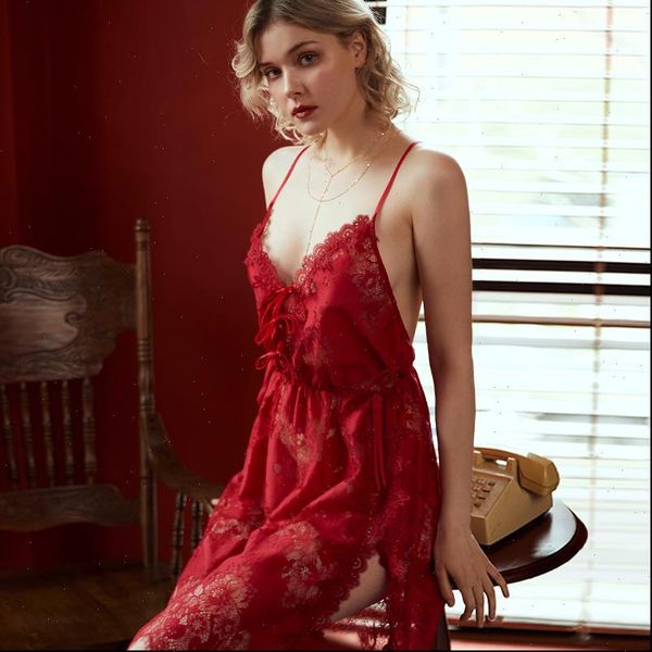 lingerie nightgown underwear lace womens sleepwears embroidery seduction nightwear sling back cross night dress, Black;red
lingerie nightgown underwear lace womens sleepwears embroidery seduction nightwear sling back cross night dress, Black;red