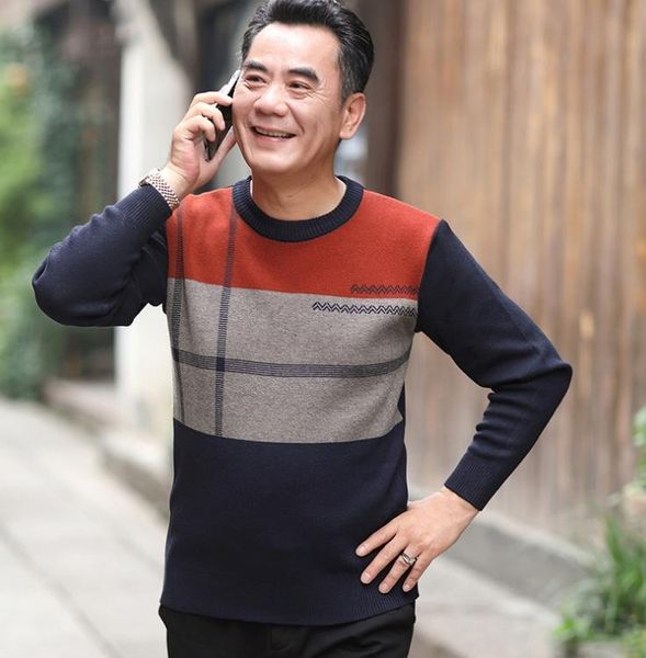 men's sweaters 2022 men autumn round neck striped gml01, White;black
