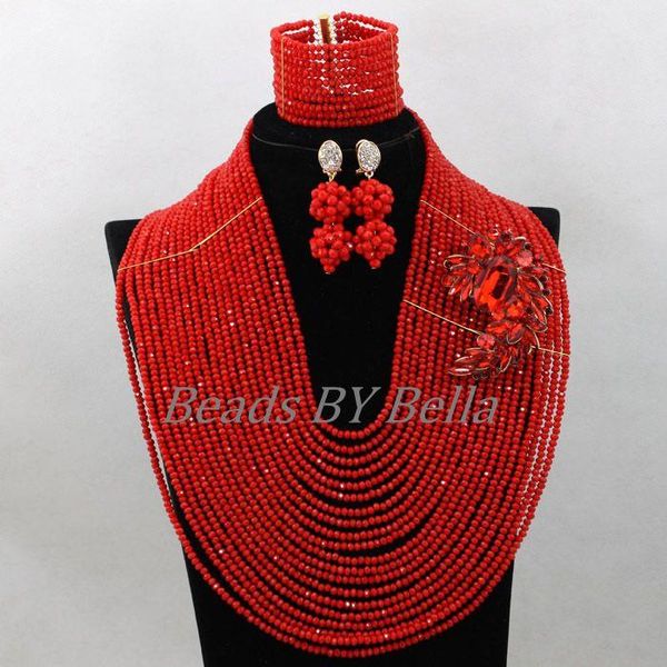 earrings & necklace amazing big full beads red women costume african bridal jewelry sets nigerian wedding crystal set abk597, Silver
earrings & necklace amazing big full beads red women costume african bridal jewelry sets nigerian wedding crystal set abk597, Silver