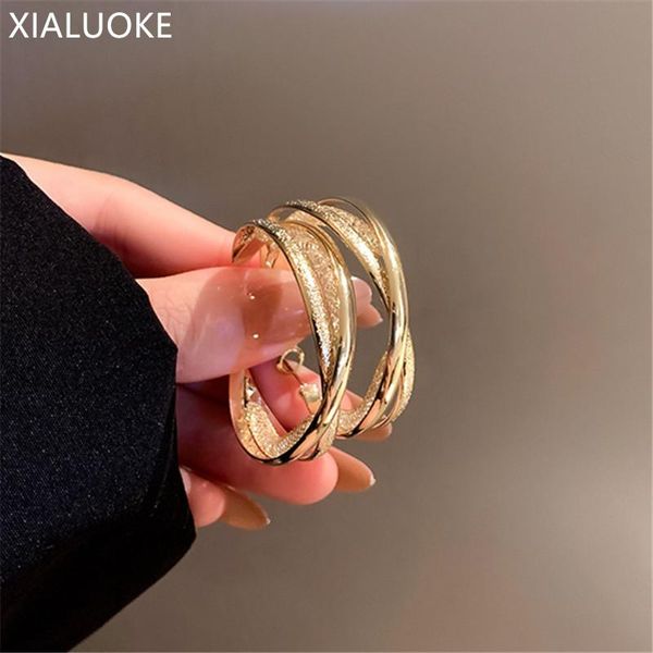 hoop & huggie xialuoke korea fashion metal round cross knot earrings for women luxury elegant temperament party wedding jewelry, Golden;silver
hoop & huggie xialuoke korea fashion metal round cross knot earrings for women luxury elegant temperament party wedding jewelry, Golden;silver
