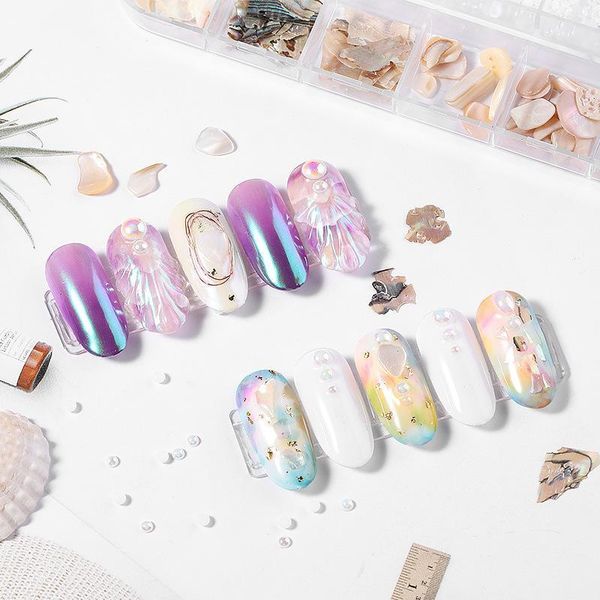 box of assorted manicure shell pieces irregular abalone shiny and colorful pearl mixed accessories1, Silver;gold
box of assorted manicure shell pieces irregular abalone shiny and colorful pearl mixed accessories1, Silver;gold