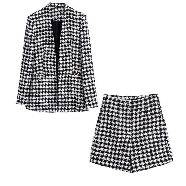 women's tracksuits elegant houndstooth check womens two peice sets vintage woolen slim fit coat shorts suit set office lady blazer shor, Gray
women's tracksuits elegant houndstooth check womens two peice sets vintage woolen slim fit coat shorts suit set office lady blazer shor, Gray