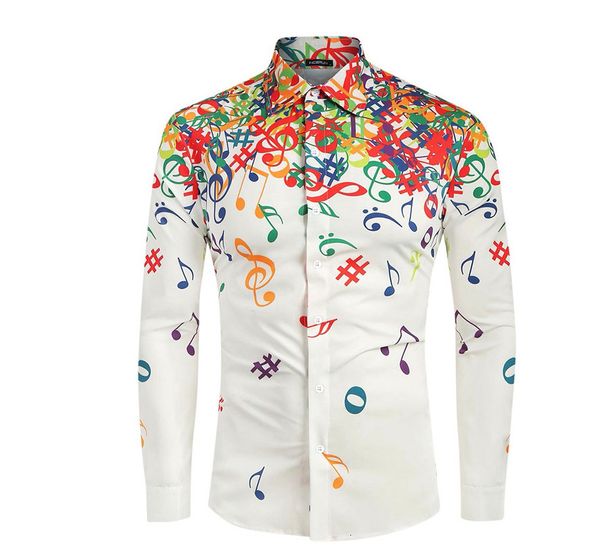 men's casual shirts designer luxury mens slim fit music note printed business men dress long sleeved 4akz, White;black
men's casual shirts designer luxury mens slim fit music note printed business men dress long sleeved 4akz, White;black