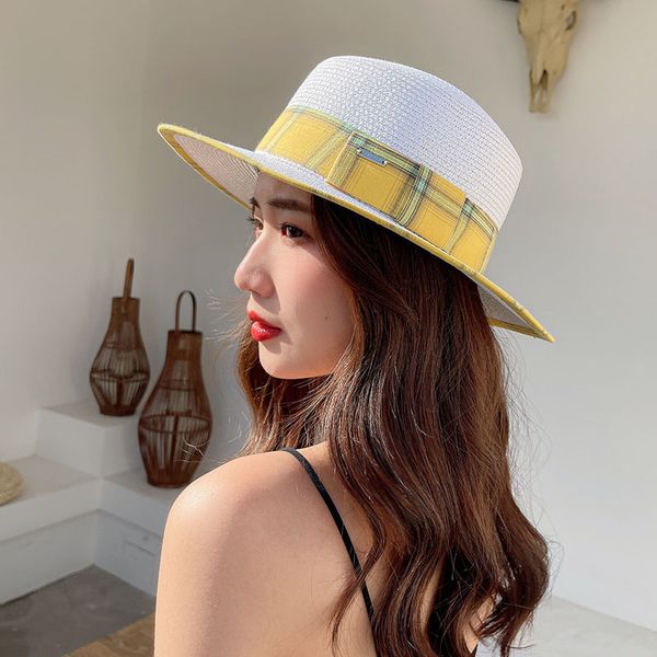 flat straw women's fresh small fisherman's korean flat eaves lattice basin hat sunscreen travel beach hat, Blue;gray
flat straw women's fresh small fisherman's korean flat eaves lattice basin hat sunscreen travel beach hat, Blue;gray