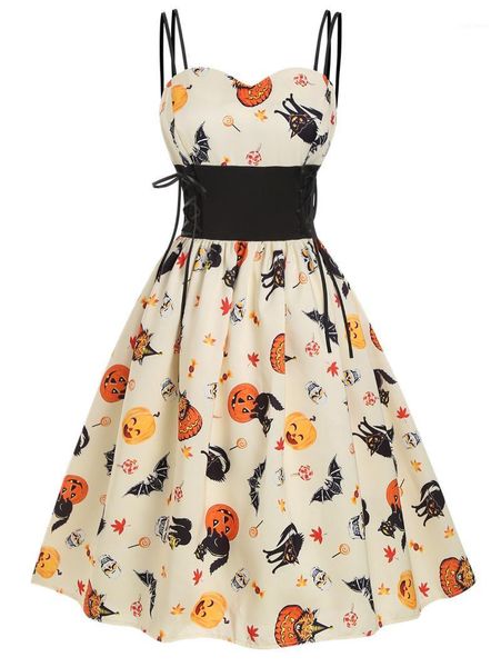 halloween pumpkin cat skull print women dress sleeveless lace up retro 60s rockabilly swing vintage vestidos casual dresses, Black;gray
halloween pumpkin cat skull print women dress sleeveless lace up retro 60s rockabilly swing vintage vestidos casual dresses, Black;gray