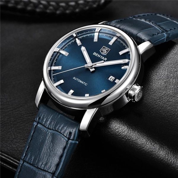 benyar 5144 men watch automatic mechanical male sport clockmilitary army genuine leather casual man wristwatch wristwatches, Slivery;brown
benyar 5144 men watch automatic mechanical male sport clockmilitary army genuine leather casual man wristwatch wristwatches, Slivery;brown