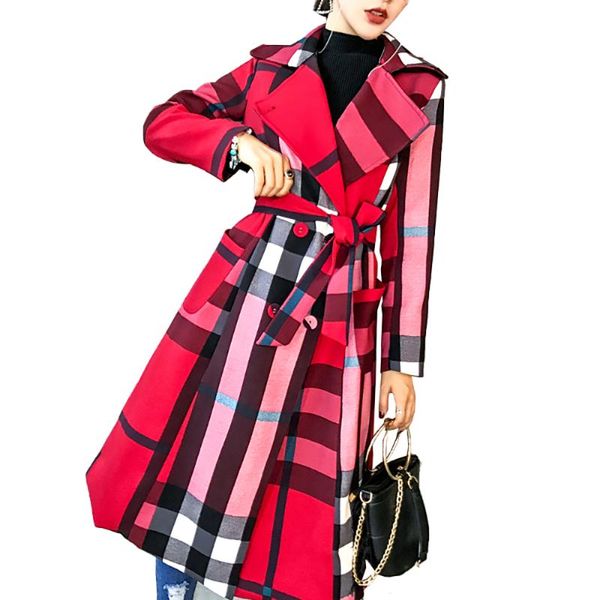 women's trench coats thickened autumn lapels long simple color matching retro plaid coat oversize vintage windbreaker jacket, Tan;black
women's trench coats thickened autumn lapels long simple color matching retro plaid coat oversize vintage windbreaker jacket, Tan;black