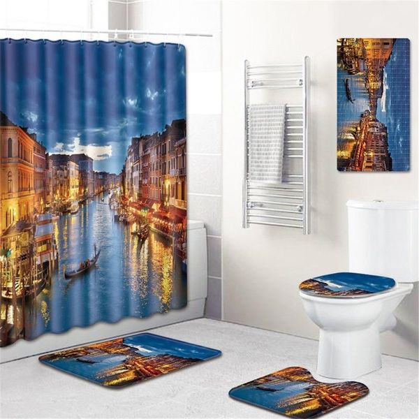 bath mats night scene non-slip floor mat toilet cover foot bathtub waterproof shower curtain bathroom five-piece carpet
bath mats night scene non-slip floor mat toilet cover foot bathtub waterproof shower curtain bathroom five-piece carpet
