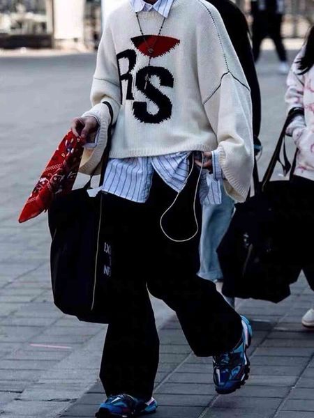 raf classic rs letter long sleeve tunics loose pullover round neck t-shirt ins wool sweater rocky women's knitwear knit high fashion, White
raf classic rs letter long sleeve tunics loose pullover round neck t-shirt ins wool sweater rocky women's knitwear knit high fashion, White