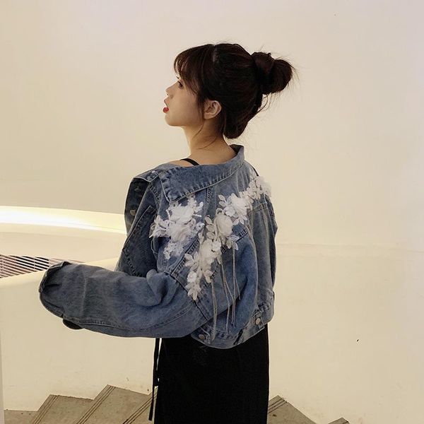 women's jackets embroidery flower autumn denim jacket female 2021 sweet fashion wild short loose, Black;brown
women's jackets embroidery flower autumn denim jacket female 2021 sweet fashion wild short loose, Black;brown