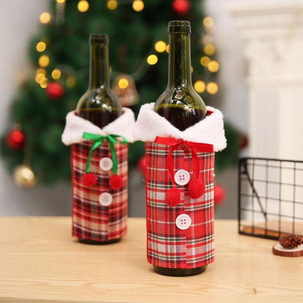 party decoration wine cover with bow plaid linen bottle clothes fluff 17*23cm creative fashion christmas
party decoration wine cover with bow plaid linen bottle clothes fluff 17*23cm creative fashion christmas