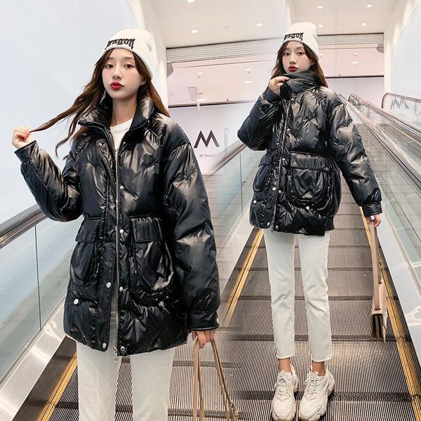 women's down & parkas 2021 autumn winter woman solid pockets female cotton padded casual warm thick coat lady chic stand collar outerwe, Black
women's down & parkas 2021 autumn winter woman solid pockets female cotton padded casual warm thick coat lady chic stand collar outerwe, Black