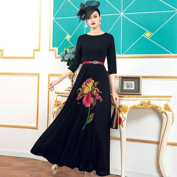 casual dresses fashion spring autumn chiffon england style long dress o-neck office lady women printing maxi birthday for, Black;gray
casual dresses fashion spring autumn chiffon england style long dress o-neck office lady women printing maxi birthday for, Black;gray