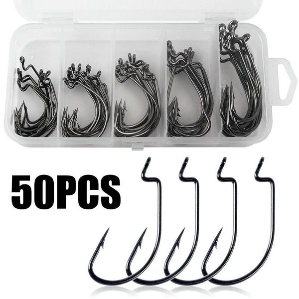 stainless steel fishing hooks 50pcs worm soft bait fish with plastic box good for carp accessories equipment
stainless steel fishing hooks 50pcs worm soft bait fish with plastic box good for carp accessories equipment