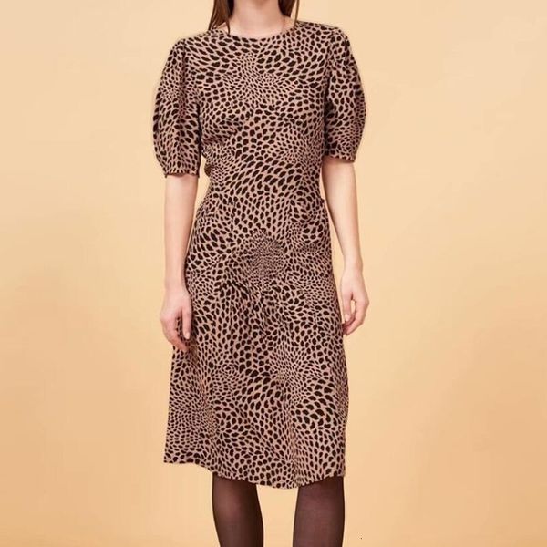 casual dresses vitage leopard print women french style ladies short puff sleeve ruched slim waist a-line midi long tea s1m2, Black;gray
casual dresses vitage leopard print women french style ladies short puff sleeve ruched slim waist a-line midi long tea s1m2, Black;gray