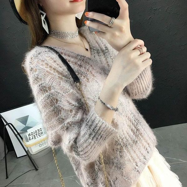 women's sweaters sannian women sweater 2021 autumn and winter hollow knit thin loose v-neck bat sleeve, White;black
women's sweaters sannian women sweater 2021 autumn and winter hollow knit thin loose v-neck bat sleeve, White;black
