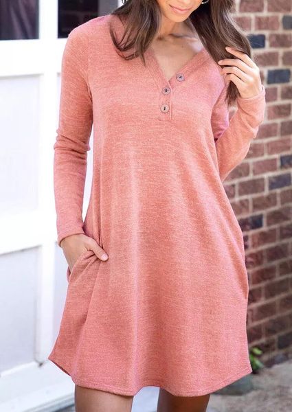 casual dresses women v-neck fashion long sleeve female solid pocket color slim autumn lady cotton basic dress, Black;gray
casual dresses women v-neck fashion long sleeve female solid pocket color slim autumn lady cotton basic dress, Black;gray