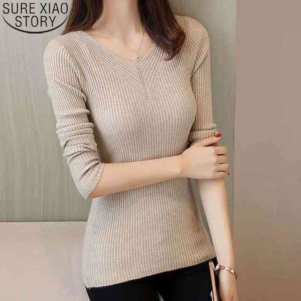 korean autumn and winter women sweater knitted v neck pullover fashion solid 4 colors long sleeve slim fit female sweaters 10432 210417, White;black
korean autumn and winter women sweater knitted v neck pullover fashion solid 4 colors long sleeve slim fit female sweaters 10432 210417, White;black