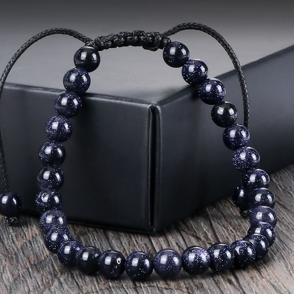 6mm natural sandstone bracelet & bangle blue green goldstone quartz beads braided bracelets women men shining wrist jewelry gift, Black
6mm natural sandstone bracelet & bangle blue green goldstone quartz beads braided bracelets women men shining wrist jewelry gift, Black