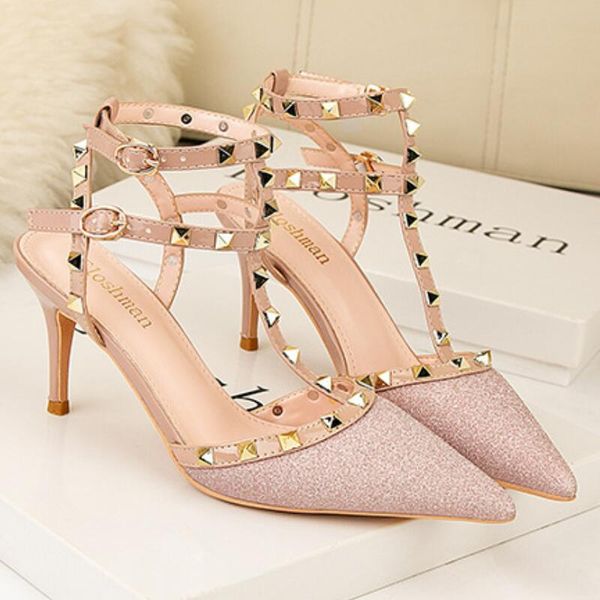 brand women pumps wedding shoes woman high heels sandal nude fashion ankle straps rivets bridal shoes, Black
brand women pumps wedding shoes woman high heels sandal nude fashion ankle straps rivets bridal shoes, Black