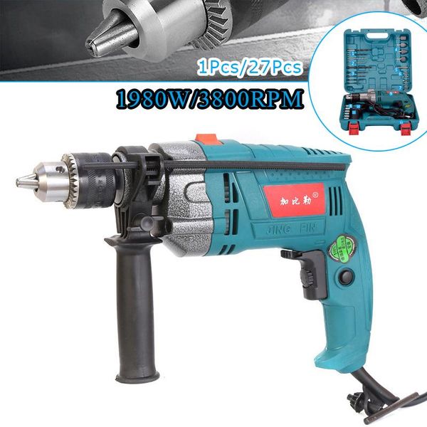 professiona electric drills 27pc/set 1980w 3800rpm 220v impact drill kit handheld flat rotary hammer multifunction + scale wrench handle bar
professiona electric drills 27pc/set 1980w 3800rpm 220v impact drill kit handheld flat rotary hammer multifunction + scale wrench handle bar
