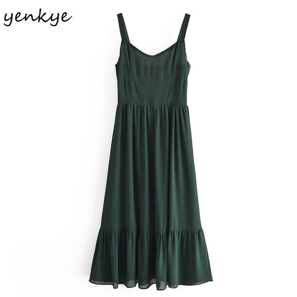 summer women green elegant party dresses female sleeveless v neck a-line midi chiffon dress vestido 210514, Black;gray
summer women green elegant party dresses female sleeveless v neck a-line midi chiffon dress vestido 210514, Black;gray