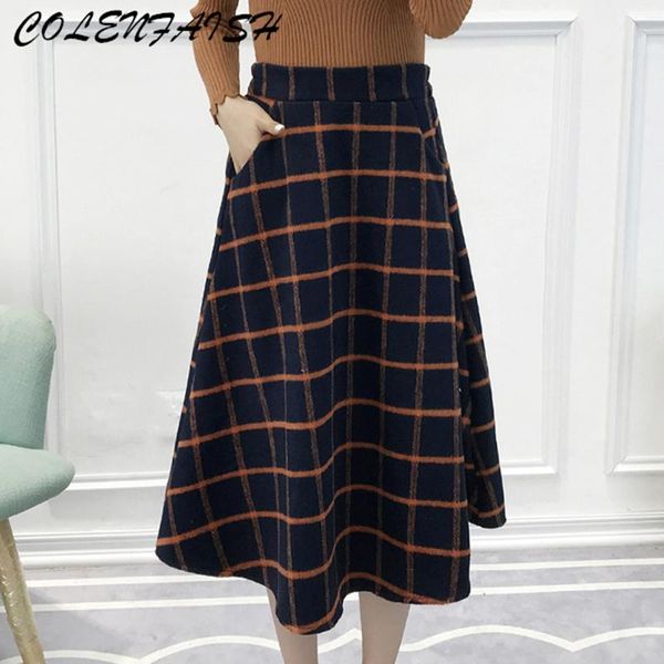 skirts autumn spring sashes checked plaid long skirt high waist ladies big swing england style wool mid-calf, Black
skirts autumn spring sashes checked plaid long skirt high waist ladies big swing england style wool mid-calf, Black