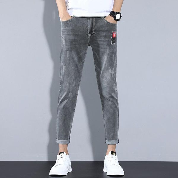 men's jeans brand autumn slim fit skinny denim pants designer clothing elastic straight gray jean stretch trousers for men, Blue
men's jeans brand autumn slim fit skinny denim pants designer clothing elastic straight gray jean stretch trousers for men, Blue