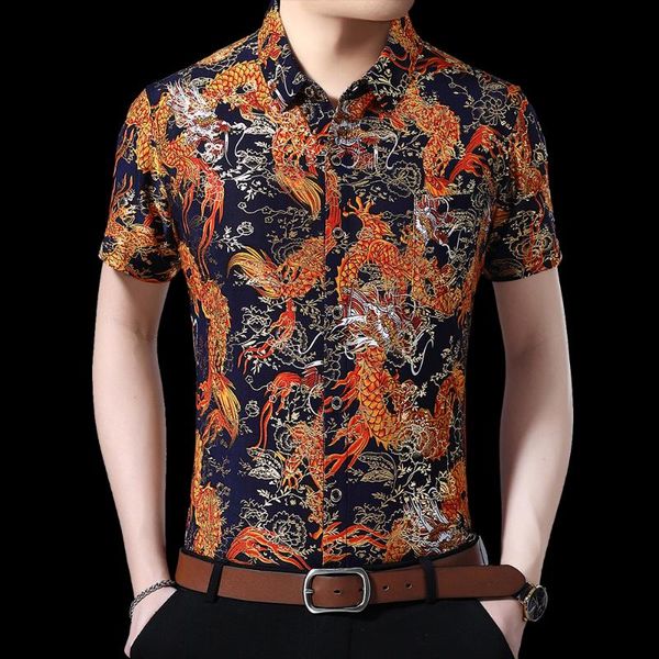 men's casual shirts 2021 fashion summer short sleeve mens clothing hawaiian gold bronzing print shirt for men streetwear dress 1033, White;black
men's casual shirts 2021 fashion summer short sleeve mens clothing hawaiian gold bronzing print shirt for men streetwear dress 1033, White;black