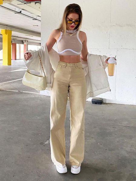women's pants & capris women high waist stretch wide legs lady solid color straight trousers casual comfortable fashion loose jeans, Black;white
women's pants & capris women high waist stretch wide legs lady solid color straight trousers casual comfortable fashion loose jeans, Black;white
