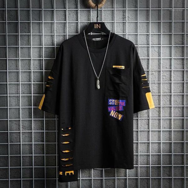 men's t-shirts 2021 men hip hop t shirt fashion destroyed hole t-shirt hiphop streetwear summer short sleeve tees cotton tshirt, White;black
men's t-shirts 2021 men hip hop t shirt fashion destroyed hole t-shirt hiphop streetwear summer short sleeve tees cotton tshirt, White;black