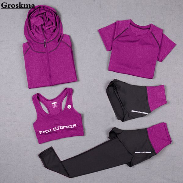 high waist pants+hooded coat+t shirt+bra+shorts women yoga 3/4/5 pieces set running qui dry fitness gym clothing sports 5xlby, White;black
high waist pants+hooded coat+t shirt+bra+shorts women yoga 3/4/5 pieces set running qui dry fitness gym clothing sports 5xlby, White;black