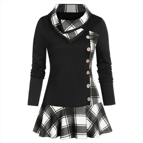 spring fall plaid patchwork women blouses plus size 5xl button printed tunic large gothic blouse ladies vintage 8, White
spring fall plaid patchwork women blouses plus size 5xl button printed tunic large gothic blouse ladies vintage 8, White