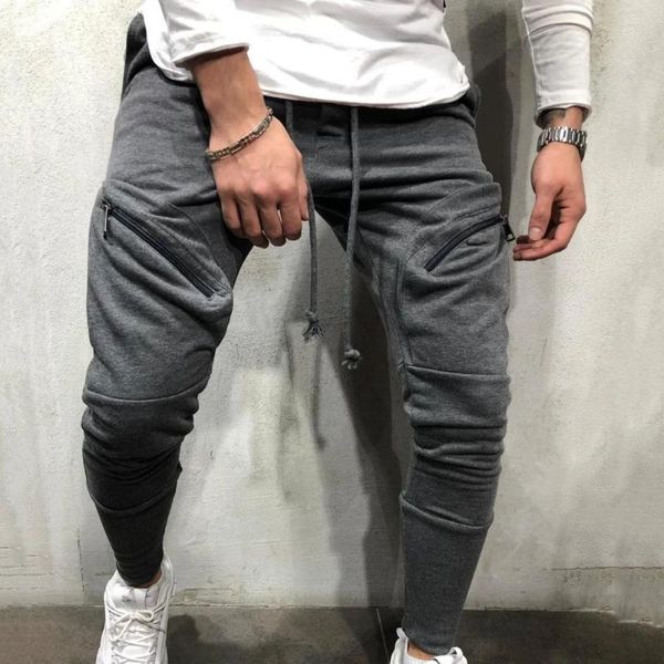 men's pants male fashion hip sweatpants multi-pocket skin friendly cotton blend men sports gym for jogger, Black
men's pants male fashion hip sweatpants multi-pocket skin friendly cotton blend men sports gym for jogger, Black