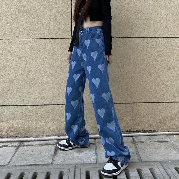 women's jeans casual women high-waisted slim wide-leg pants retro love loose straight-leg trousers 2021 fashion clothing, Blue
women's jeans casual women high-waisted slim wide-leg pants retro love loose straight-leg trousers 2021 fashion clothing, Blue
