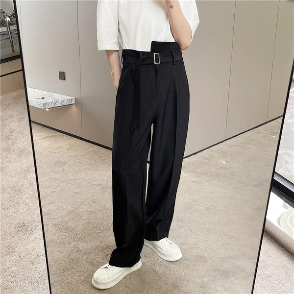 men's suits & blazers korean belt suit pants fashion brown black dress men loose straight leg wide-leg mens trousers m-xl, White;black
men's suits & blazers korean belt suit pants fashion brown black dress men loose straight leg wide-leg mens trousers m-xl, White;black